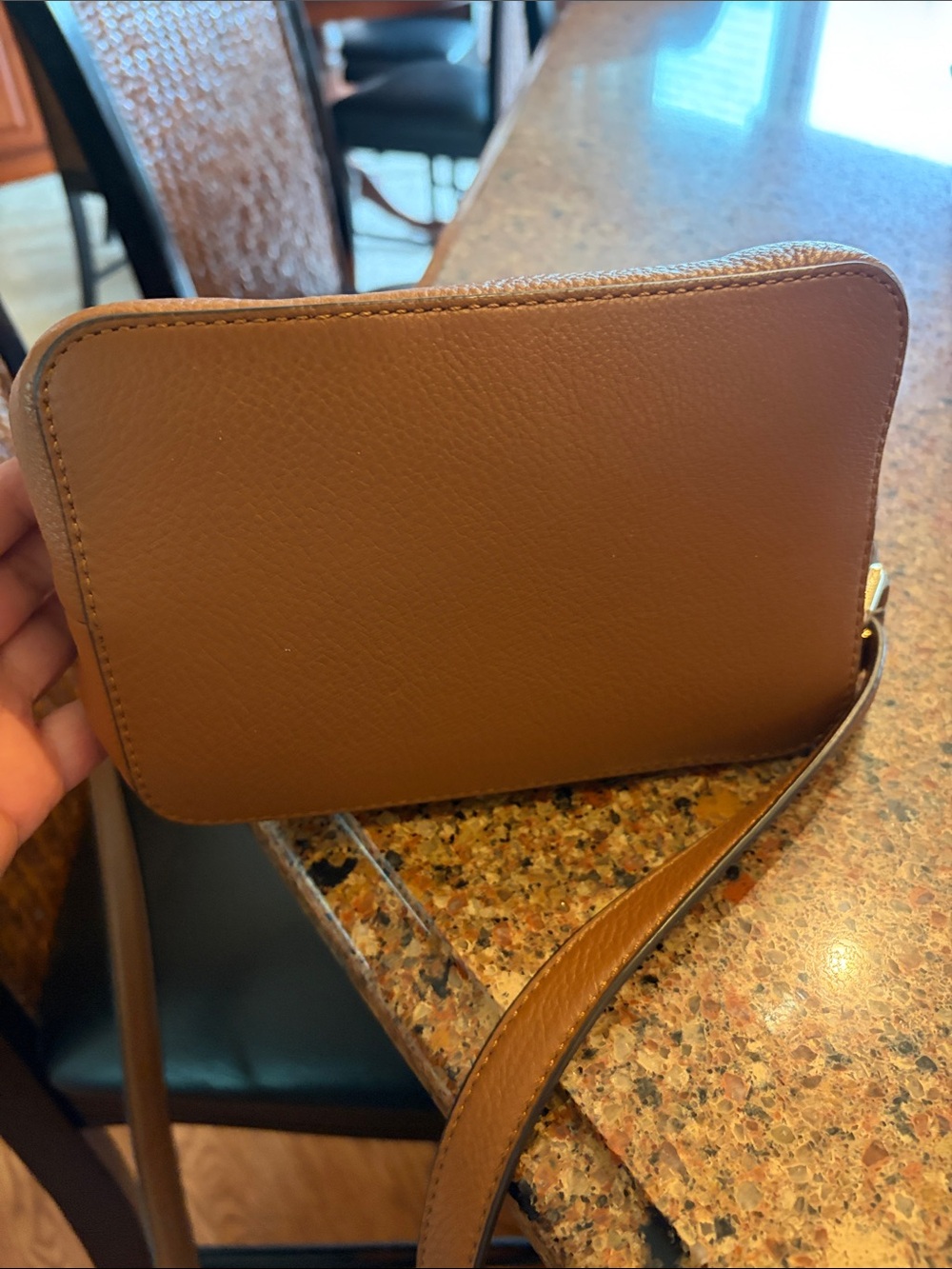 Michael Kors Pebbled Leather Crossbody in Cognac Brown with Gold Hardware - Picture 4 of 4